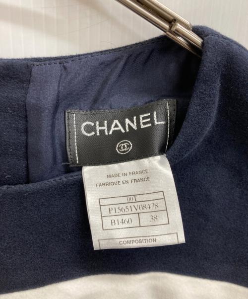 CHANEL（シャネル）CHANEL (シャネル) ベロアブラウス ネイビー サイズ:38の古着・服飾アイテム