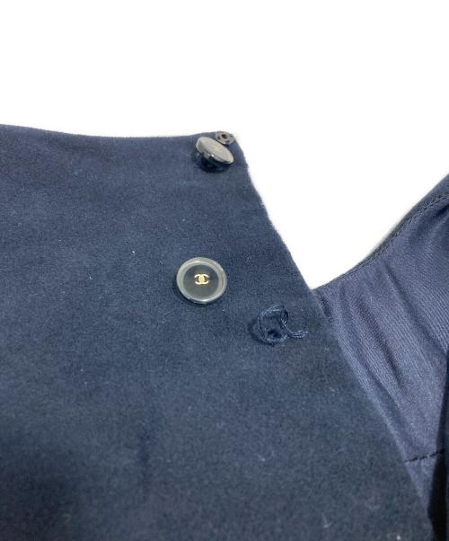 CHANEL（シャネル）CHANEL (シャネル) ベロアブラウス ネイビー サイズ:38の古着・服飾アイテム