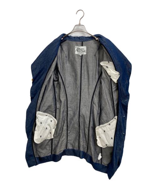 Vivienne Westwood man（ヴィヴィアン ウェストウッド マン）Vivienne Westwood man (ヴィヴィアン ウェストウッド マン) 変形リネン混デニムコート インディゴ サイズ:44の古着・服飾アイテム