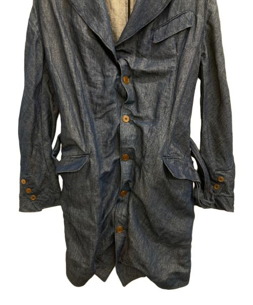 Vivienne Westwood man（ヴィヴィアン ウェストウッド マン）Vivienne Westwood man (ヴィヴィアン ウェストウッド マン) 変形リネン混デニムコート インディゴ サイズ:44の古着・服飾アイテム