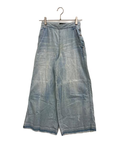 DRAWER（ドゥロワー）Drawer (ドゥロワー) ハイウエスト ワイドパンツ インディゴ サイズ:34の古着・服飾アイテム