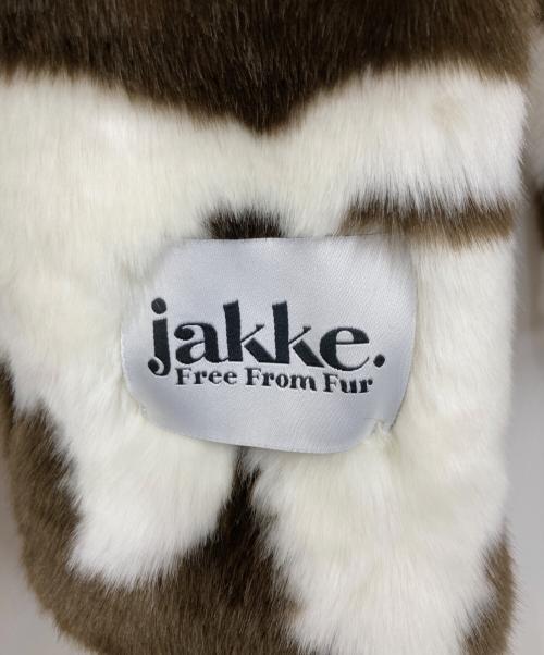Jakke（ジャッキー）jakke (ジャッキー) ボアジャケット ホワイト×ブラウン サイズ:38の古着・服飾アイテム
