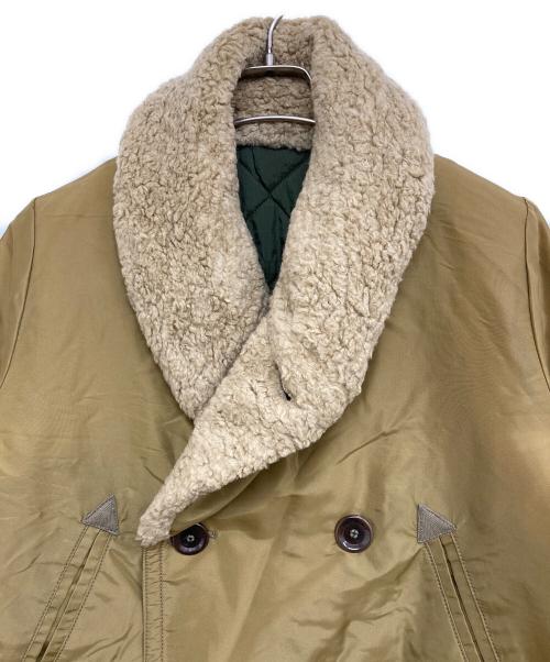 45R（フォーティファイブ・アール）45R (フォーティファイブ・アール) ナイロン×ボアのコート ベージュ サイズ:2の古着・服飾アイテム