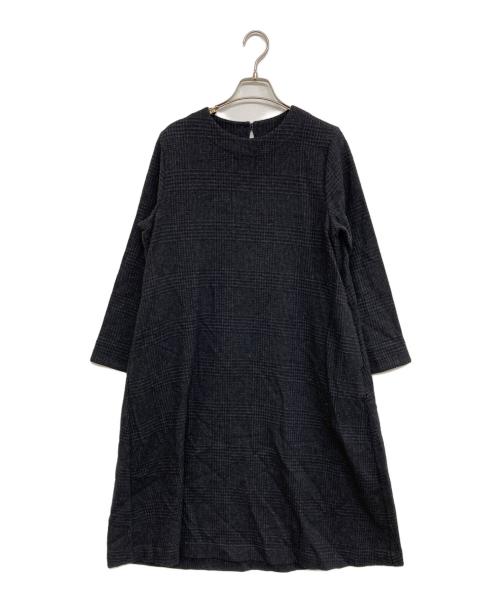 45R（フォーティファイブ・アール）45R (フォーティファイブ・アール) ウールツイードストレッチドレス ブラック サイズ:2の古着・服飾アイテム