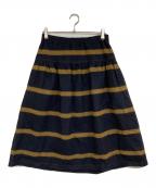 45Rフォーティファイブ・アール）の古着「ジャージフラノのギャザースカート（ボーダー）」｜ネイビー