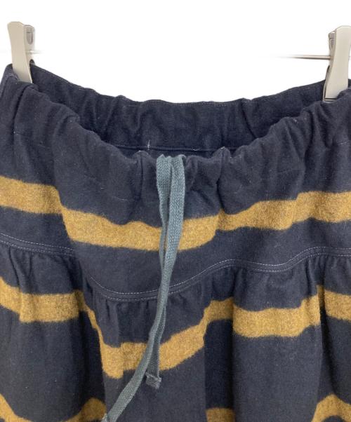45R（フォーティファイブ・アール）45R (フォーティファイブ・アール) ジャージフラノのギャザースカート（ボーダー） ネイビー サイズ:表記なしの古着・服飾アイテム