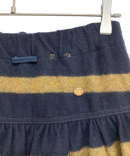 45R（フォーティファイブ・アール）45R (フォーティファイブ・アール) ジャージフラノのギャザースカート（ボーダー） ネイビー サイズ:表記なしの古着・服飾アイテム
