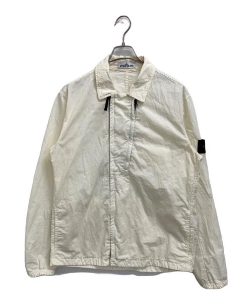 STONE ISLAND（ストーンアイランド）STONE ISLAND (ストーンアイランド) ガーメントダイコットンナイロンポプリンジップアップブルゾン ホワイト サイズ:表記なしの古着・服飾アイテム
