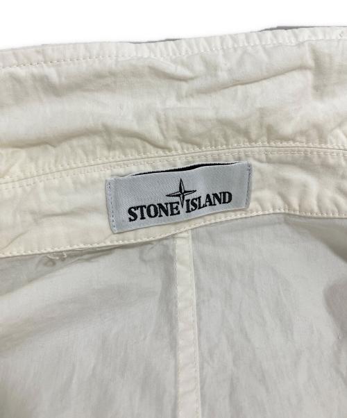 STONE ISLAND（ストーンアイランド）STONE ISLAND (ストーンアイランド) ガーメントダイコットンナイロンポプリンジップアップブルゾン ホワイト サイズ:表記なしの古着・服飾アイテム