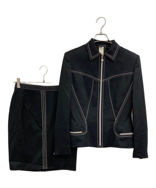 GIANNI VERSACE（ジャンニ・ヴェルサーチ）GIANNI VERSACE (ジャンニ・ヴェルサーチ) セットアップ ブラック サイズ:ｼﾞｬｹｯﾄ：8 ／ ｽｶｰﾄ：42の古着・服飾アイテム