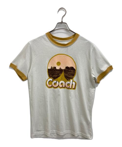 COACH（コーチ）COACH (コーチ) リンガーTシャツ ホワイト サイズ:Sの古着・服飾アイテム