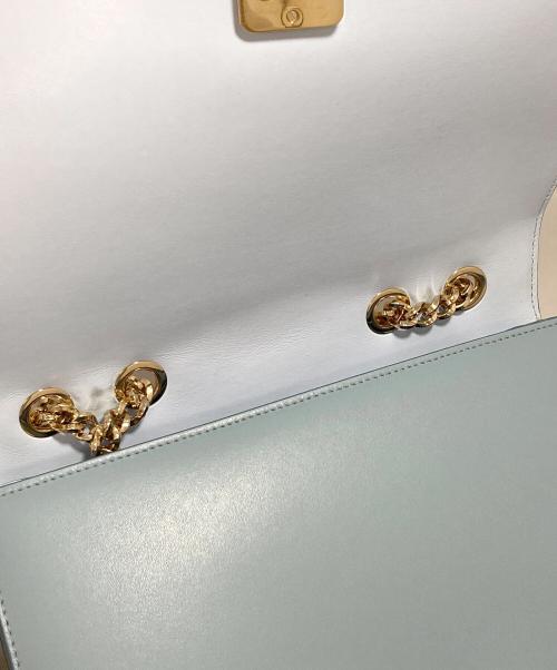 Salvatore Ferragamo（サルヴァトーレ フェラガモ）Salvatore Ferragamo (サルヴァトーレ フェラガモ) ヴァラリボンチェーンショルダーバッグ スカイブルーの古着・服飾アイテム