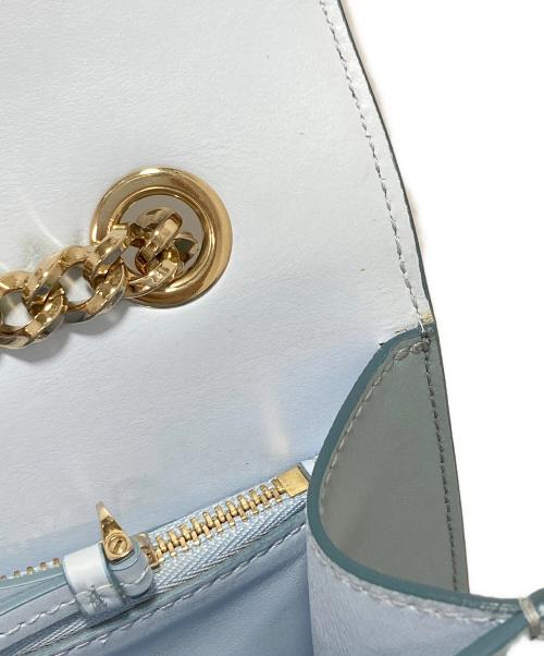 Salvatore Ferragamo（サルヴァトーレ フェラガモ）Salvatore Ferragamo (サルヴァトーレ フェラガモ) ヴァラリボンチェーンショルダーバッグ スカイブルーの古着・服飾アイテム