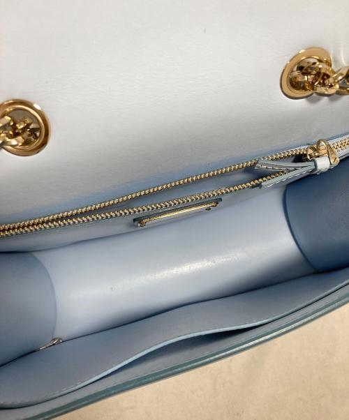 Salvatore Ferragamo（サルヴァトーレ フェラガモ）Salvatore Ferragamo (サルヴァトーレ フェラガモ) ヴァラリボンチェーンショルダーバッグ スカイブルーの古着・服飾アイテム