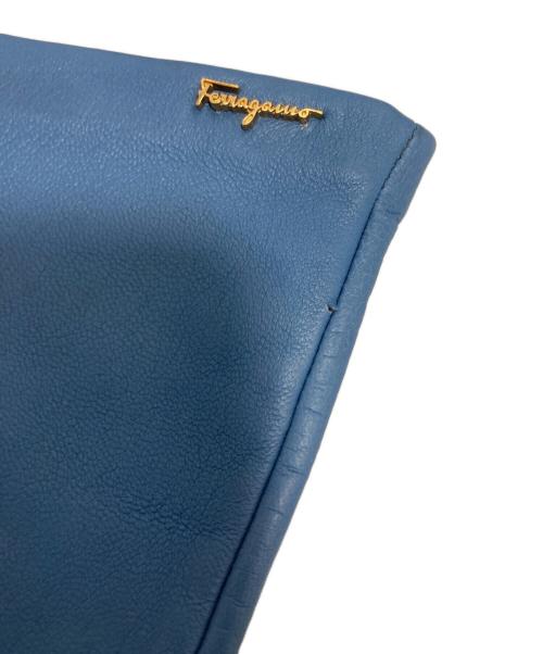 Salvatore Ferragamo（サルヴァトーレ フェラガモ）Salvatore Ferragamo (サルヴァトーレ フェラガモ) レザーグローブ スカイブルーの古着・服飾アイテム
