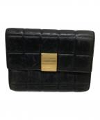 CHANELシャネル）の古着「3つ折り財布」｜ブラック