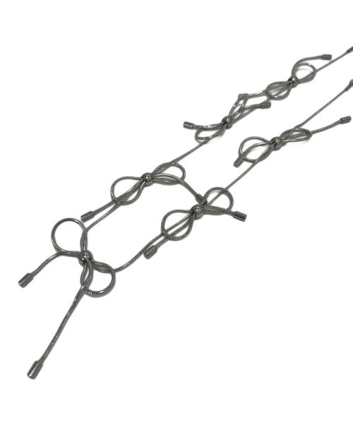 MARLAND BACKUS（マーランド バッカス）MARLAND BACKUS (マーランド バッカス) リボンネックレス シルバーの古着・服飾アイテム