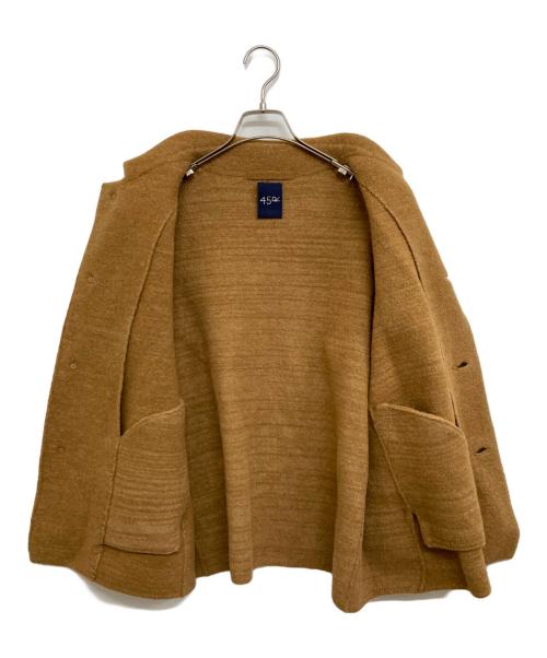 45R（フォーティファイブ・アール）45R (フォーティファイブ・アール) 縮絨ニットのカバーオール ブラウン サイズ:記載なしの古着・服飾アイテム