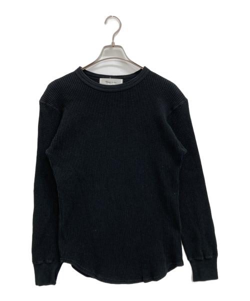 Time is on（タイムイズオン）Time is on (タイムイズオン) HEAVY WEIGHT LOW GAUGE THERMAL  L/S TEE ブラック サイズ:1の古着・服飾アイテム