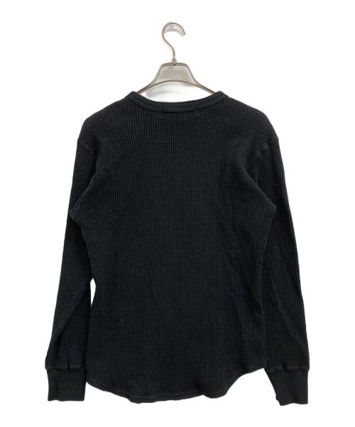 Time is on（タイムイズオン）Time is on (タイムイズオン) HEAVY WEIGHT LOW GAUGE THERMAL  L/S TEE ブラック サイズ:1の古着・服飾アイテム