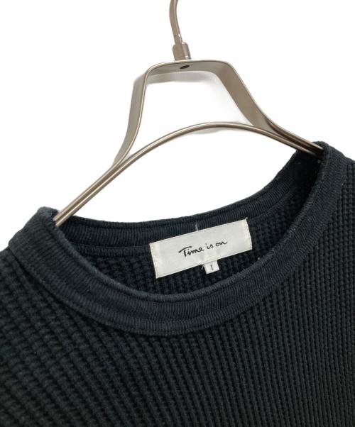Time is on（タイムイズオン）Time is on (タイムイズオン) HEAVY WEIGHT LOW GAUGE THERMAL  L/S TEE ブラック サイズ:1の古着・服飾アイテム