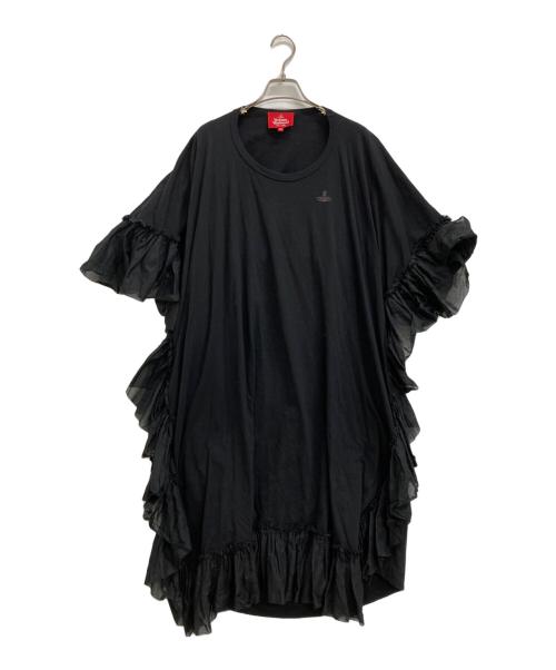 Vivienne Westwood RED LABEL（ヴィヴィアンウエストウッドレッドレーベル）Vivienne Westwood RED LABEL (ヴィヴィアンウエストウッドレッドレーベル) フリルブロッキングワンピース ブラック サイズ:00の古着・服飾アイテム