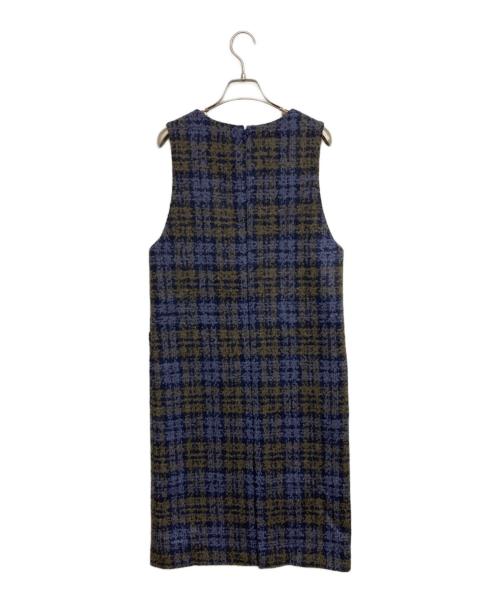 ANAYI（アナイ）ANAYI (アナイ) チェックノースリーブワンピース ネイビー サイズ:36の古着・服飾アイテム