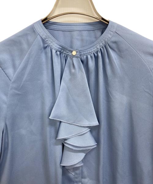 ANAYI（アナイ）ANAYI (アナイ) サテンステッチフリル ブラウス スカイブルー サイズ:38の古着・服飾アイテム