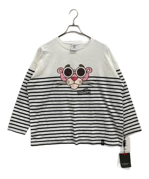 PINK PANTHER（ピンクパンサー）PINK PANTHER (ピンクパンサー) DOUBLE STANDARD CLOTHING (ダブルスタンダードクロージング) ボーダーロングスリーブTシャツ ホワイト サイズ:F 未使用品の古着・服飾アイテム