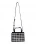 中古・古着 Kate Spade (ケイトスペード) ギンガム シークイン スモール トート ネイビー：5000円