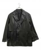 steinシュタイン）の古着「LEATHER DOUBLE BREASTED JACKET」｜ブラック