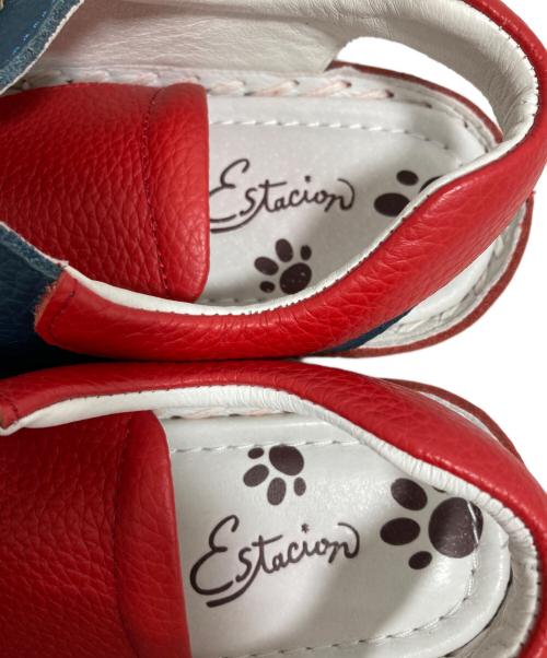estacion（エスタシオ）estacion (エスタシオ) サンダル レッド×ネイビー サイズ:24の古着・服飾アイテム