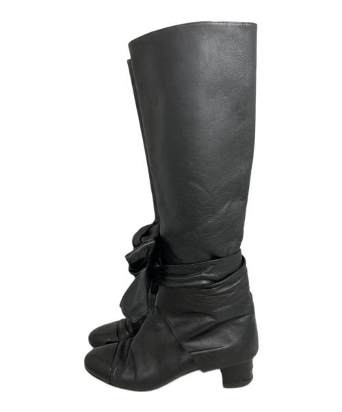 CHANEL（シャネル）CHANEL (シャネル) リボンココマークロングブーツ ブラック サイズ:38の古着・服飾アイテム