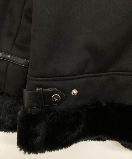 LAUREN RALPH LAUREN（ローレンラルフローレン）LAUREN RALPH LAUREN (ローレンラルフローレン) フェイクムートンジャケット ブラック サイズ:XSの古着・服飾アイテム