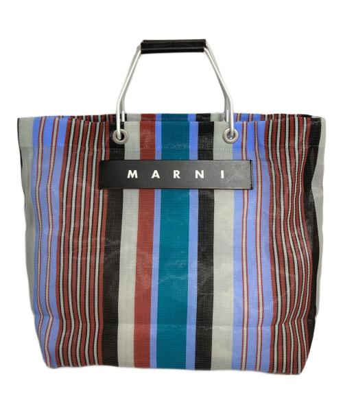 MARNI（マルニ）MARNI (マルニ) フラワーカフェトートバッグ ネイビーの古着・服飾アイテム