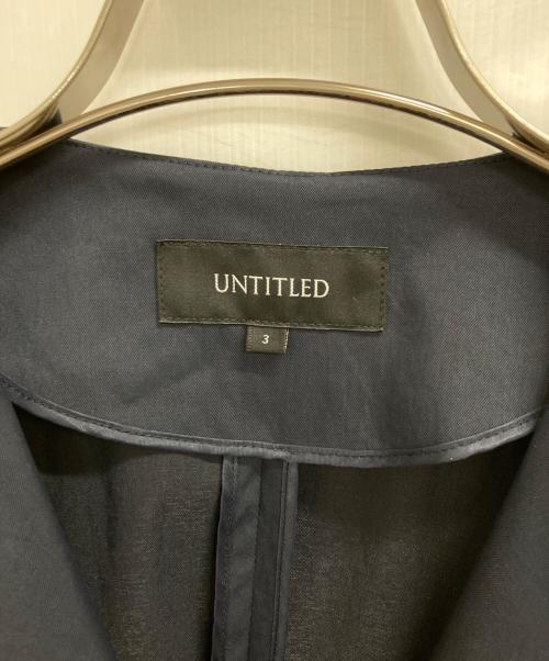 UNTITLED（アンタイトル）UNTITLED (アンタイトル) タスランノーカラーコート ネイビー サイズ:3の古着・服飾アイテム