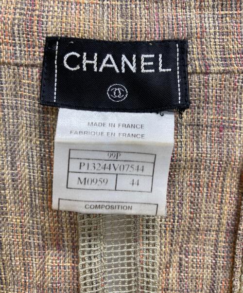CHANEL（シャネル）CHANEL (シャネル) リネン混ジャケット ブラウン サイズ:44の古着・服飾アイテム