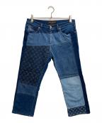 LOUIS VUITTONルイ ヴィトン）の古着「パッチワークデニムパンツ」｜インディゴ