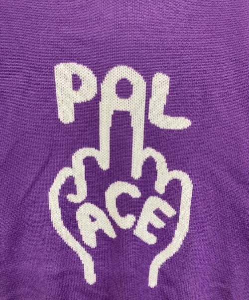PALACE（パレス）PALACE (パレス) FINGER UP KNIT パープル サイズ:Lの古着・服飾アイテム