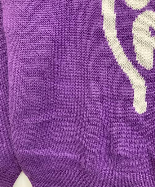 PALACE（パレス）PALACE (パレス) FINGER UP KNIT パープル サイズ:Lの古着・服飾アイテム
