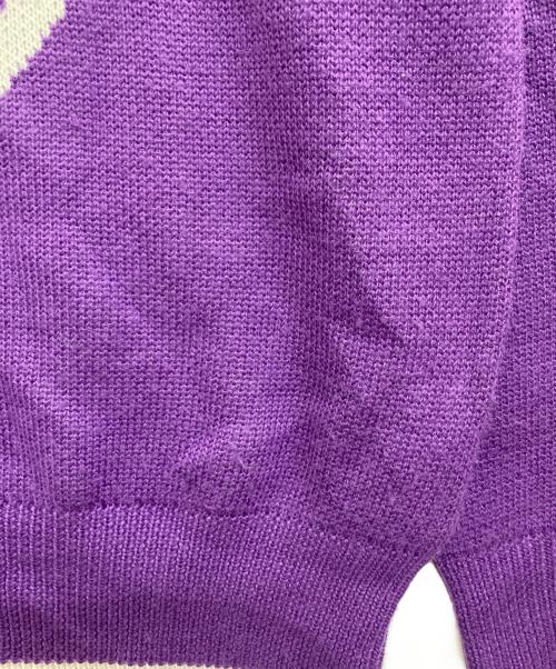 PALACE（パレス）PALACE (パレス) FINGER UP KNIT パープル サイズ:Lの古着・服飾アイテム