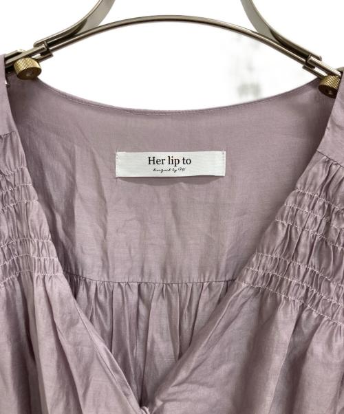 HER LIP TO（ハーリップトゥ）Her lip to (ハーリップトゥ) Airy Volume Sleeve Dress パープル サイズ:Sの古着・服飾アイテム