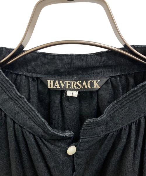 HAVERSACK（ハバーサック）HAVERSACK (ハバーサック) フレンチワークリネンシャツワンピース/ハバーサック ブラック サイズ:1の古着・服飾アイテム