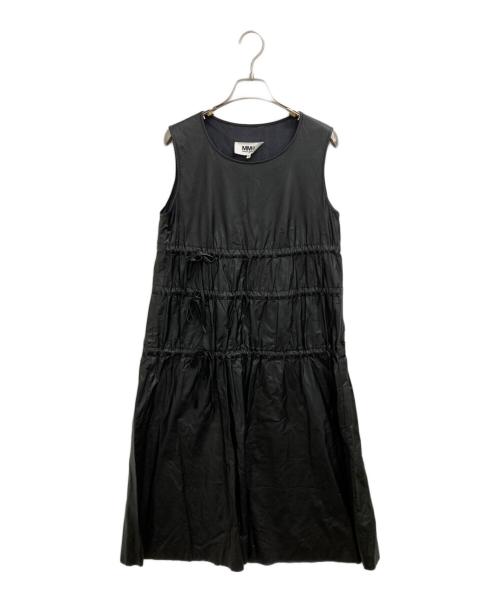 MM6 Maison Margiela（エムエムシックスメゾンマルジェラ）MM6 Maison Margiela (エムエムシックスメゾンマルジェラ) フェイクレザーワンピース ブラック サイズ:Mの古着・服飾アイテム