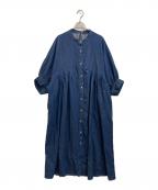 Munichミューニック）の古着「8ozウォッシュデニムパフスリーブシャツワンピース」｜ブルー