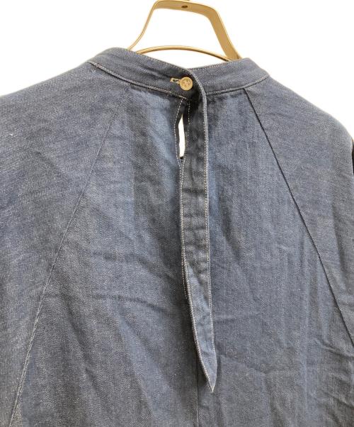 Munich（ミューニック）MUNICH (ミューニック) 8ozウォッシュデニムパフスリーブシャツワンピース ブルー サイズ:OSの古着・服飾アイテム