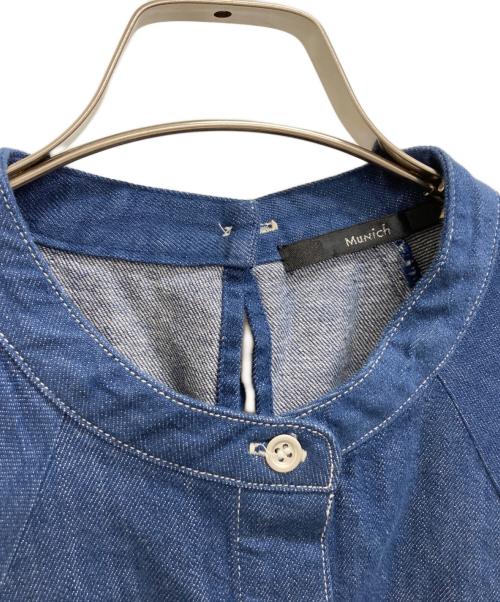 Munich（ミューニック）MUNICH (ミューニック) 8ozウォッシュデニムパフスリーブシャツワンピース ブルー サイズ:OSの古着・服飾アイテム