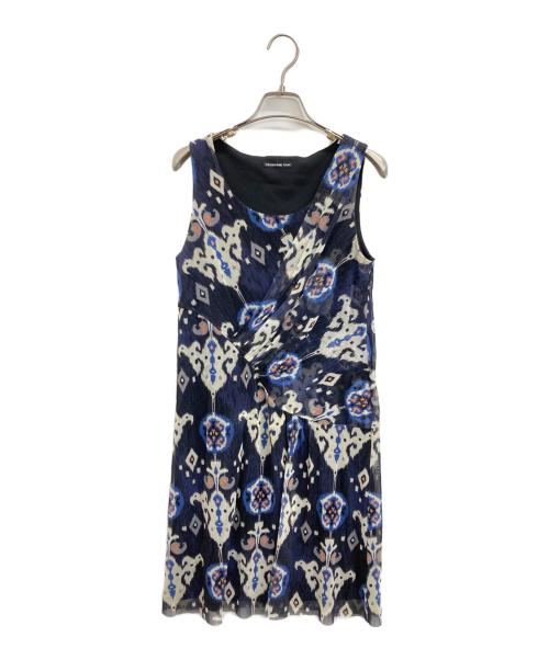 VIVIENNE TAM（ヴィヴィアンタム）VIVIENNE TAM (ヴィヴィアンタム) パワーネット花柄ノースリーブワンピース ネイビー サイズ:1の古着・服飾アイテム