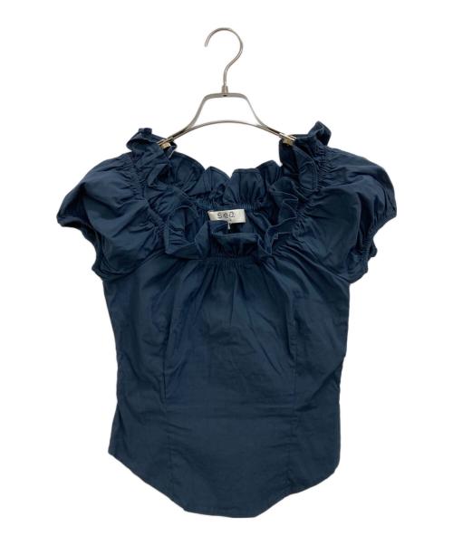 sea NEW YORK（シー ニューヨーク）Sea NEW YORK (シー ニューヨーク) ノースリーブブラウス ネイビー サイズ:2の古着・服飾アイテム