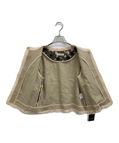 Lois CRAYON（ロイスクレヨン）Lois CRAYON (ロイスクレヨン) ノーカラージャケット ブラック×ベージュ サイズ:M 未使用品の古着・服飾アイテム